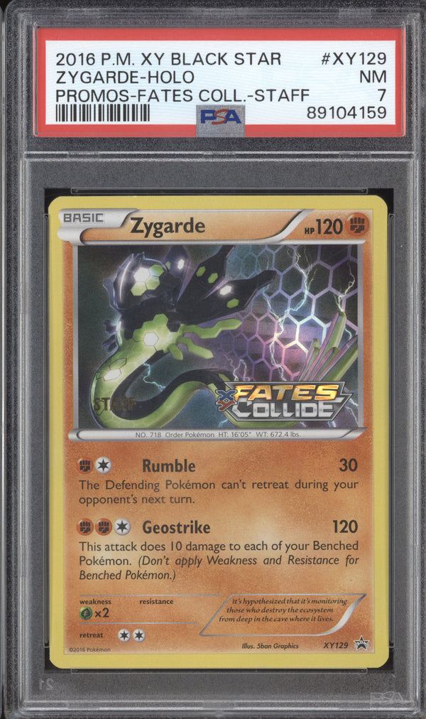 Zygarde 2016 Pokemon XY Promos XY129 Fates Collide Staff PSA 7