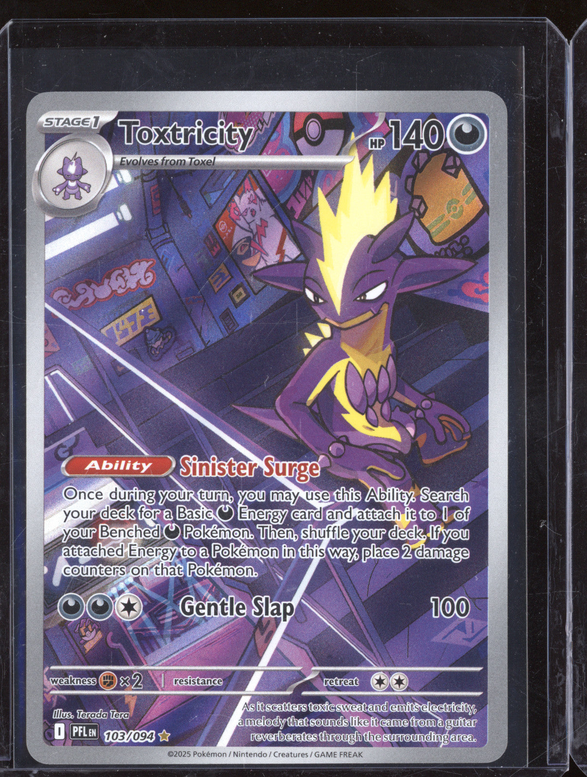 2025 Pokemon Phantasmal Flames PFL 103/094 Toxtricity Illustration Rare