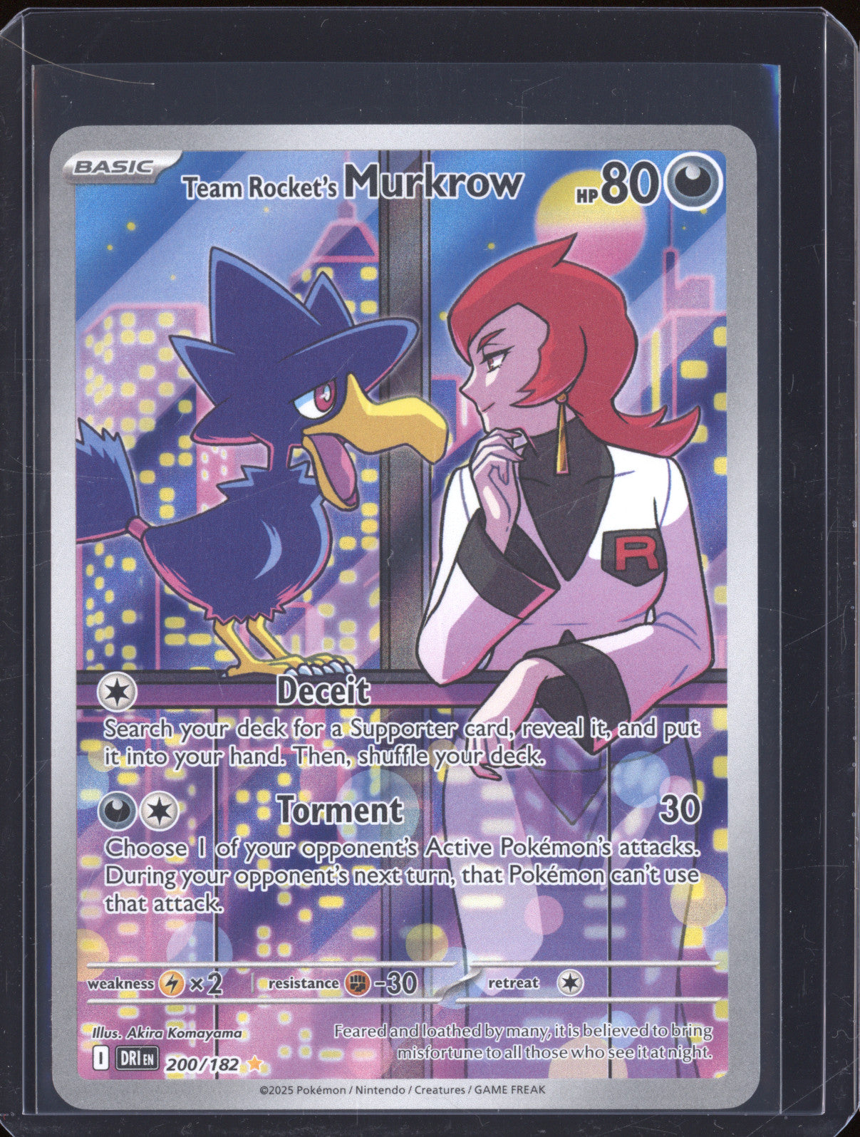 Team Rocket's Murkrow 2025 Pokemon Destined Rivals DRI 200/182 Illustration Rare