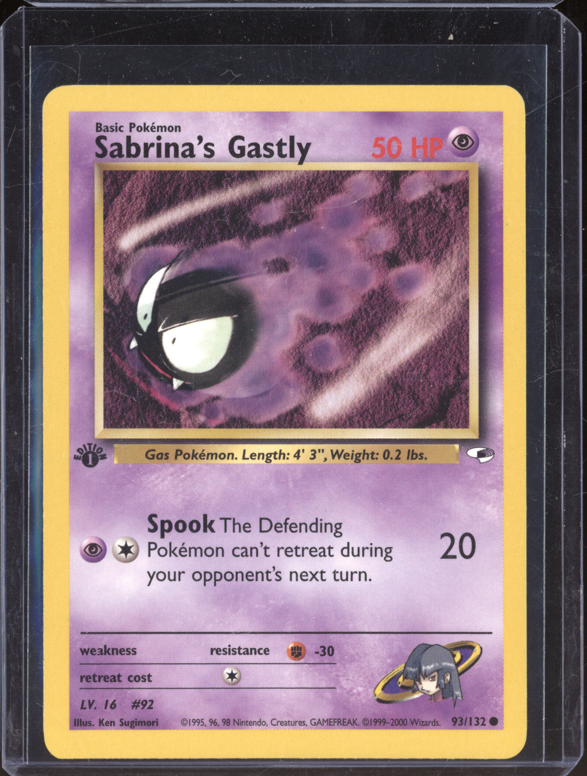 Sabrina's Gastly 2000 Pokemon Gym Heroes 93/132 1st Edition