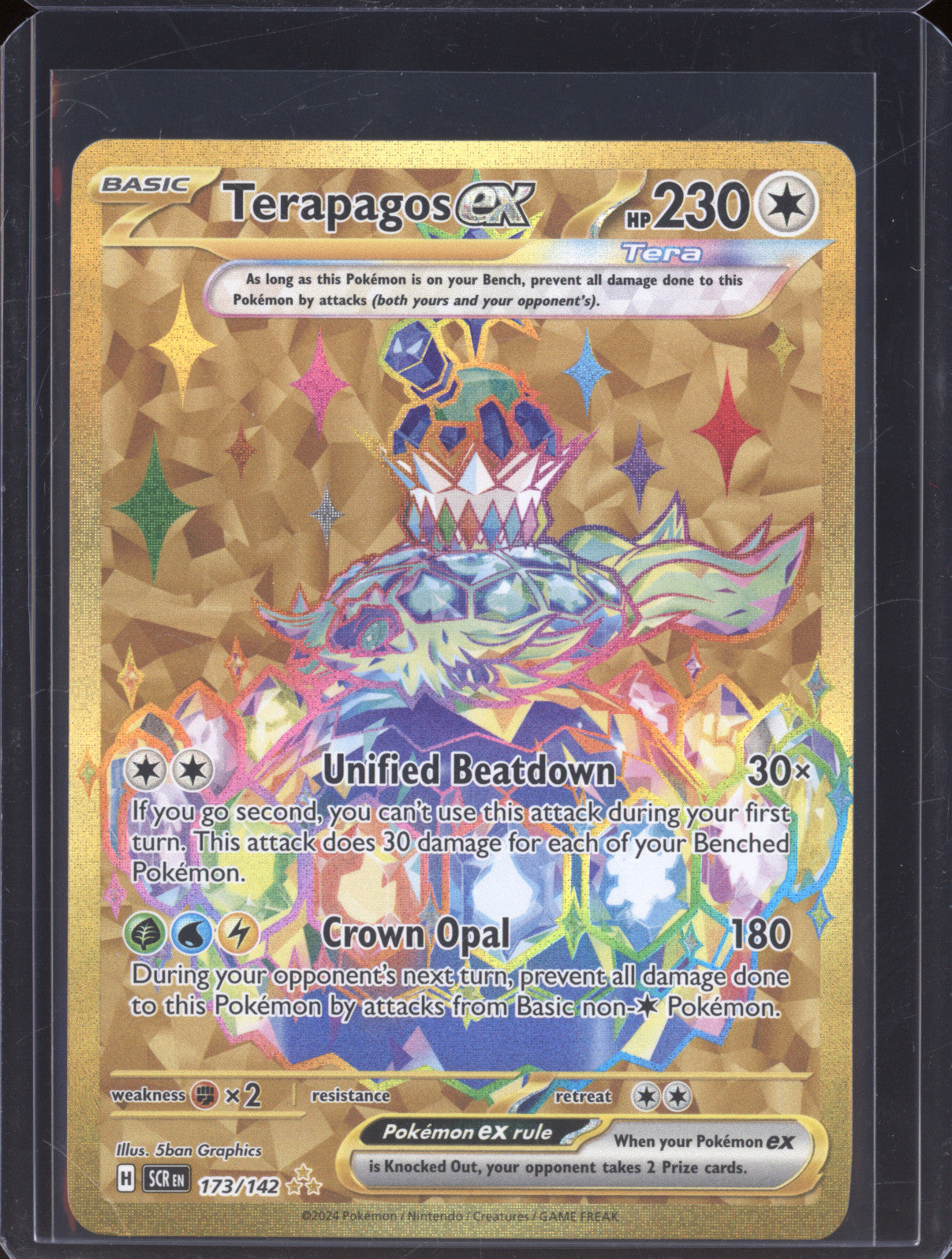 Terapagos Ex 2024 Pokemon Stellar Crown SCR 173/142 Hyper Rare