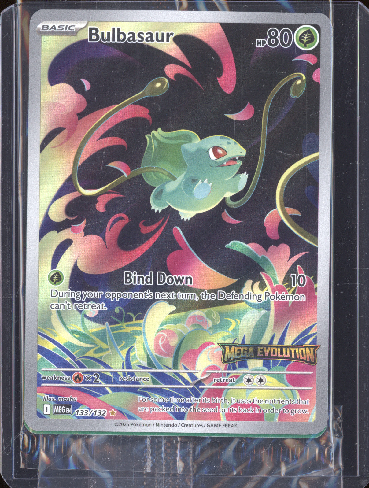 2025 Pokemon Mega Evolutions 133/132 Bulbasaur Illustration Rare Stamped