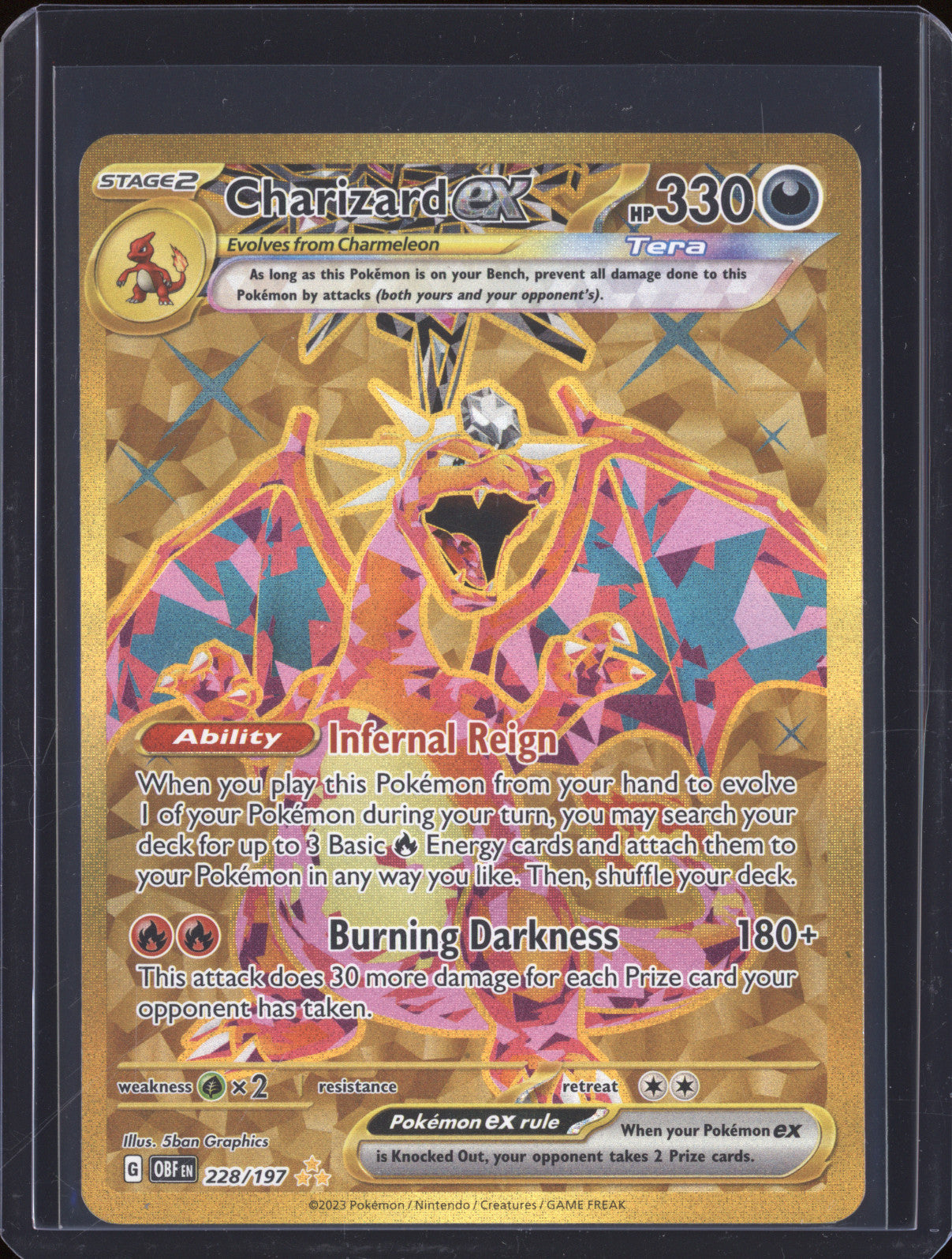Charizard Ex 2023 Pokemon Obsidian Flames OBF 228/197 Hyper Rare