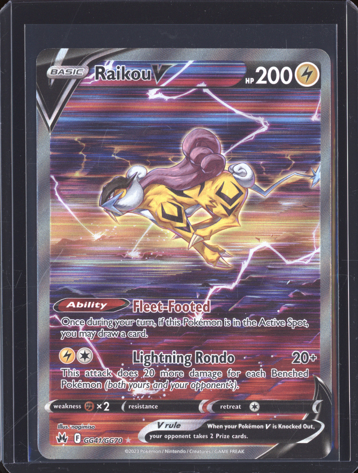 Raikou V 2023 Pokemon Crown Zeneith GG41/GG70 Galarian Gallery Ultra Rare