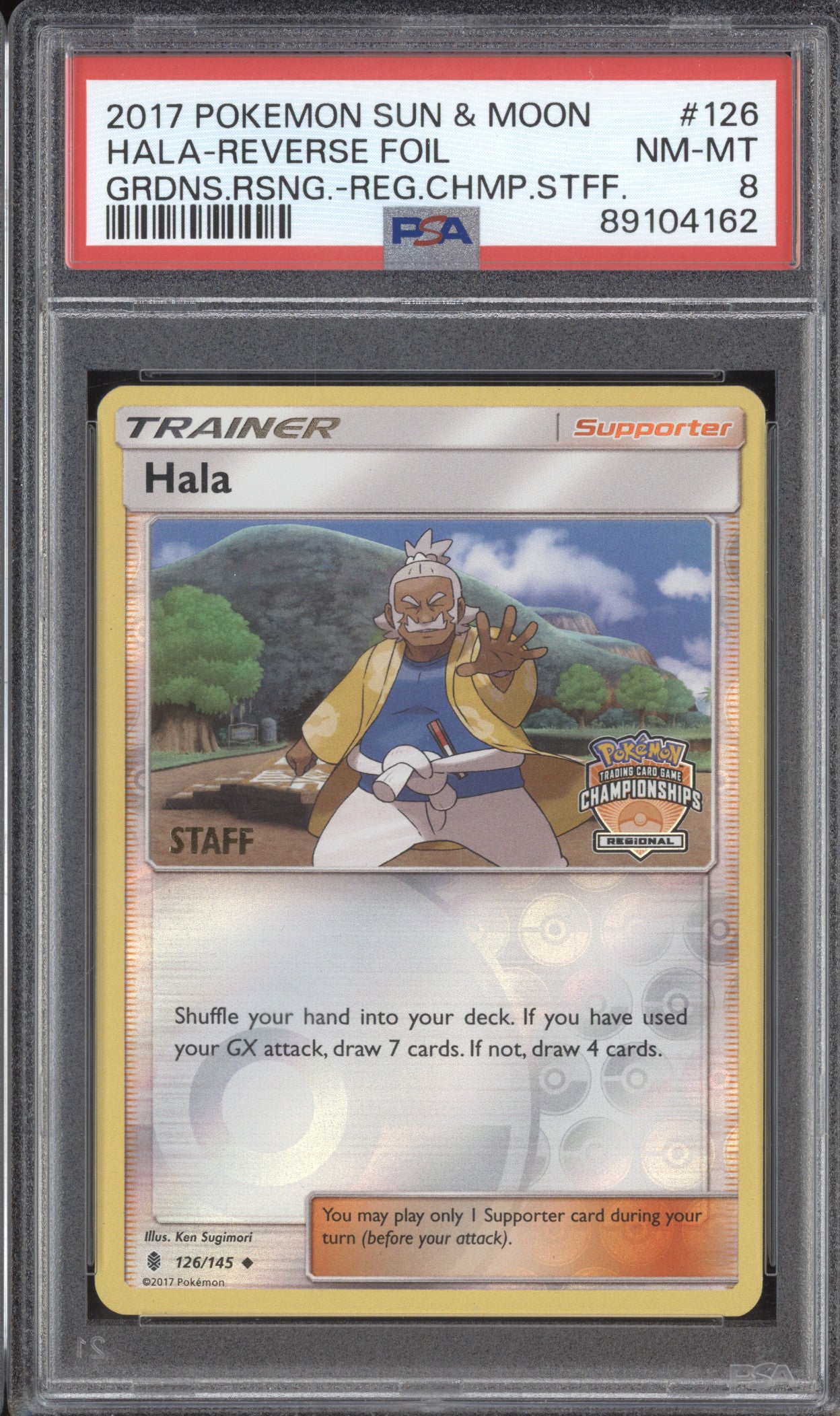 Hala 2017 Pokemon Guardians Rising 126/145 Regional Championships Staff PSA 8