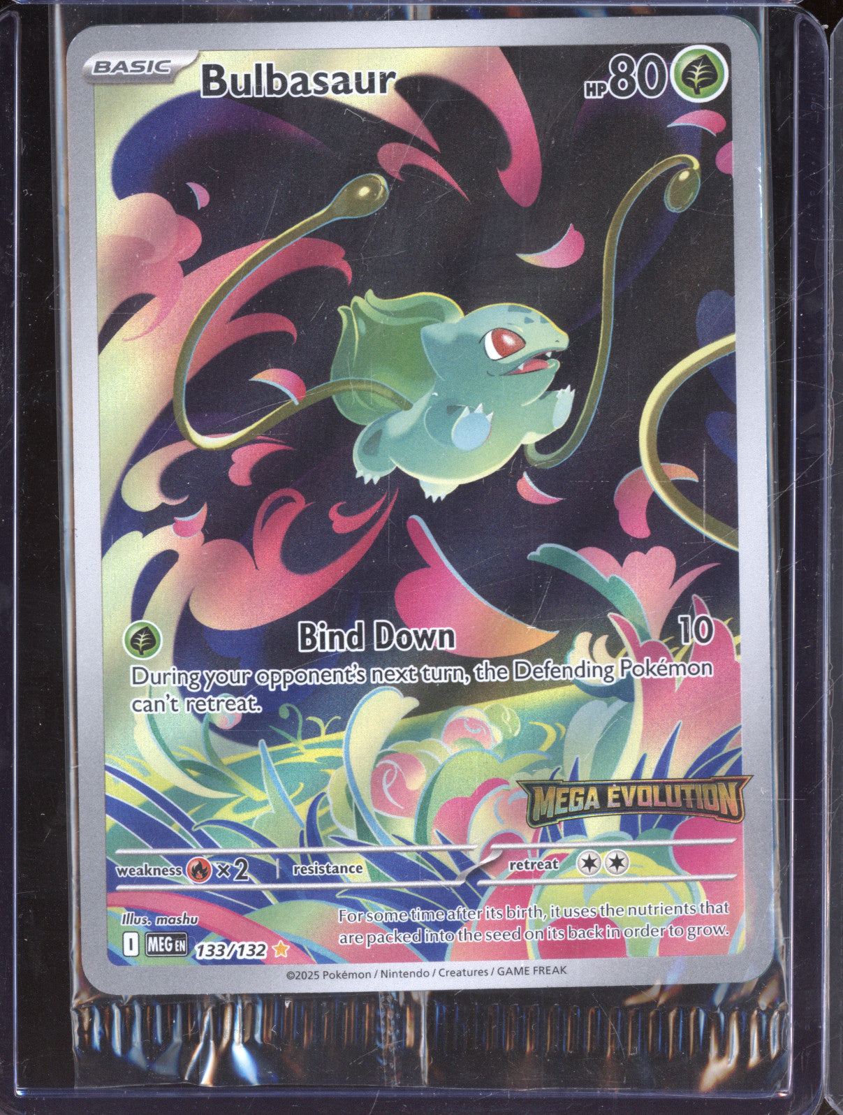 2025 Pokemon Mega Evolutions 133/132 Bulbasaur Illustration Rare Stamped