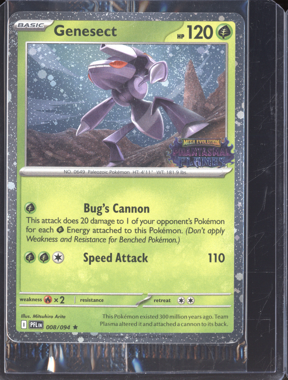Genesect 2025 Pokemon Phantasmal Flames PFL 008/094 Holo Rare Stamped Promo