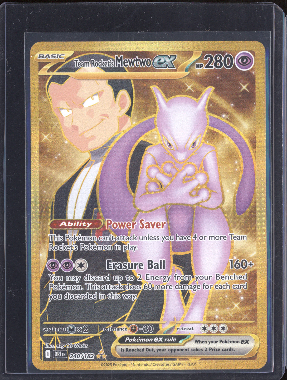 Team Rocket's Mewtwo EX 2025 Pokemon Destined Rivals DRI 240/182 Hyper Rare