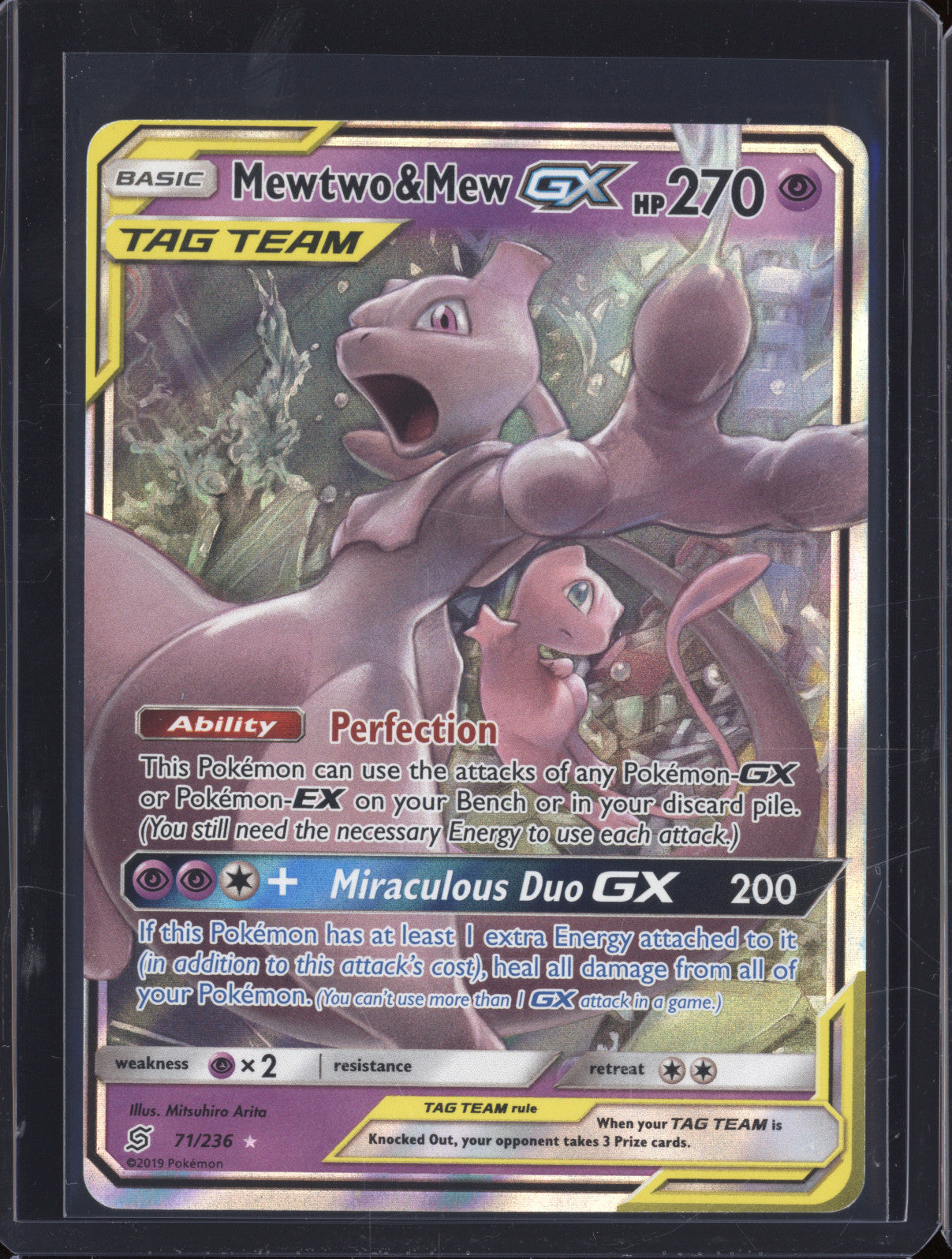 Mewtwo & Mew Gx 2019 Pokemon Unified Minds 71/236 Tag Team Ultra Rare