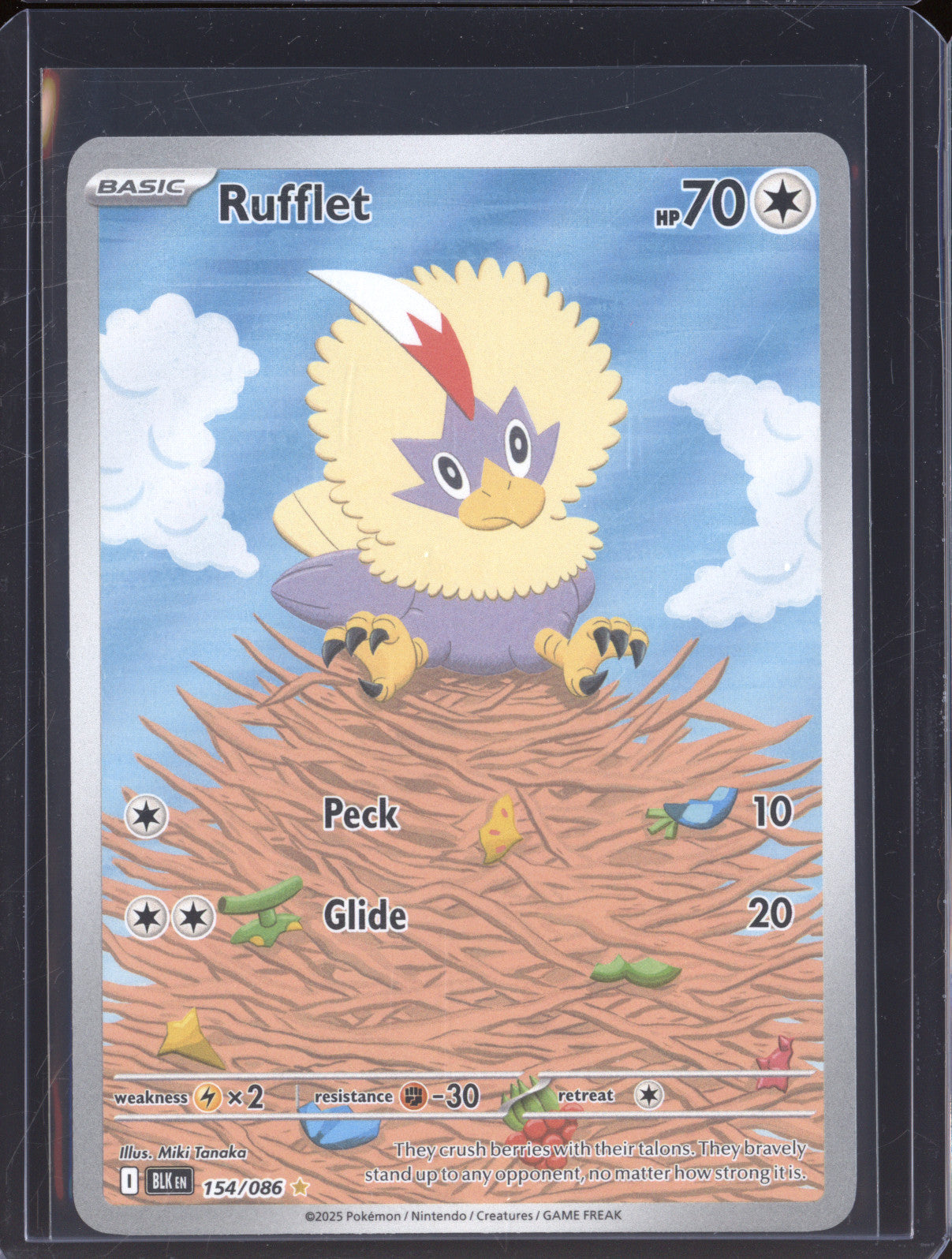 Rufflet 2025 Pokemon Black Bolt BLK 154/086 Illustration Rare