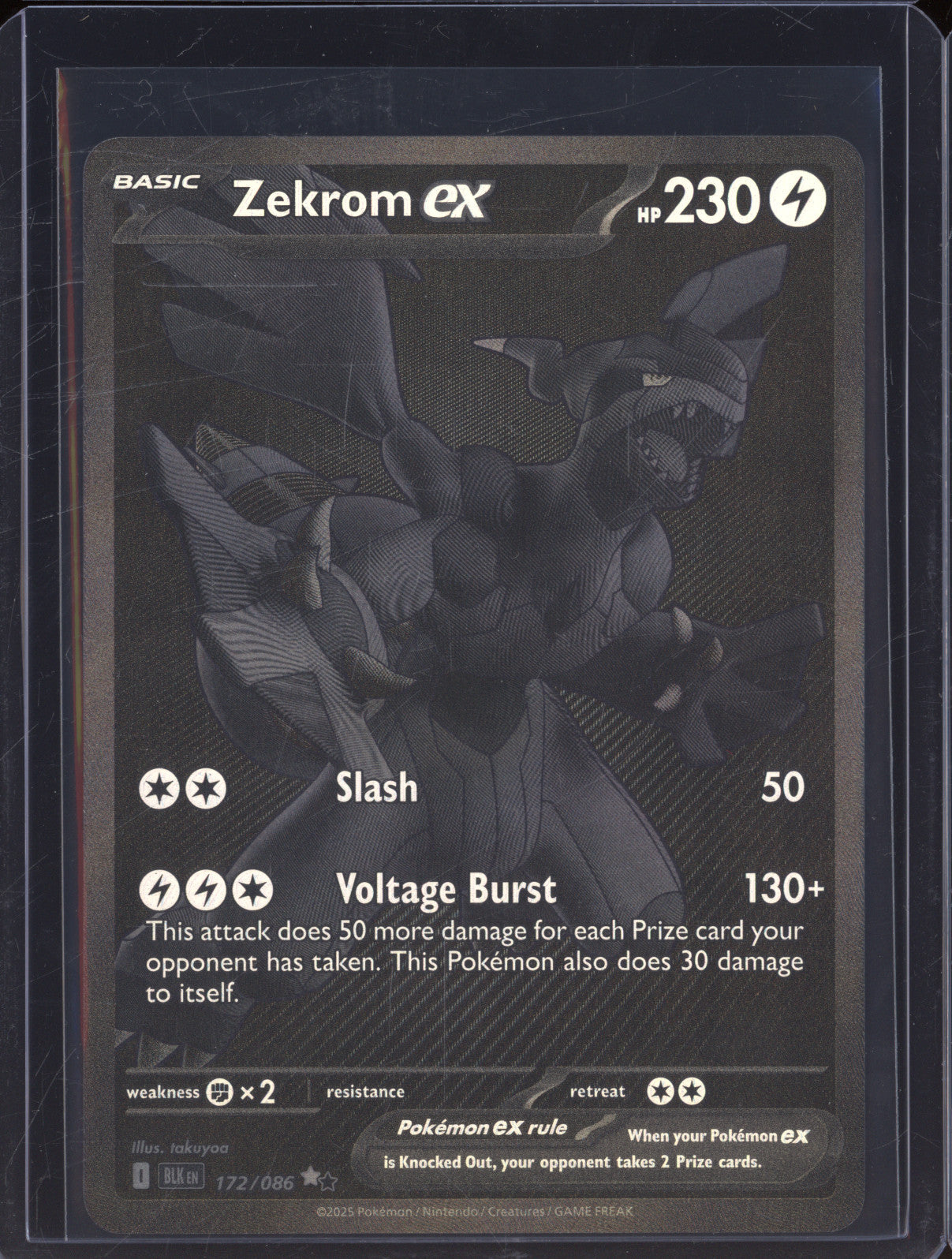 Zekrom Ex 2025 Pokemon Black Bolt BLK 172/086 Black White Rare