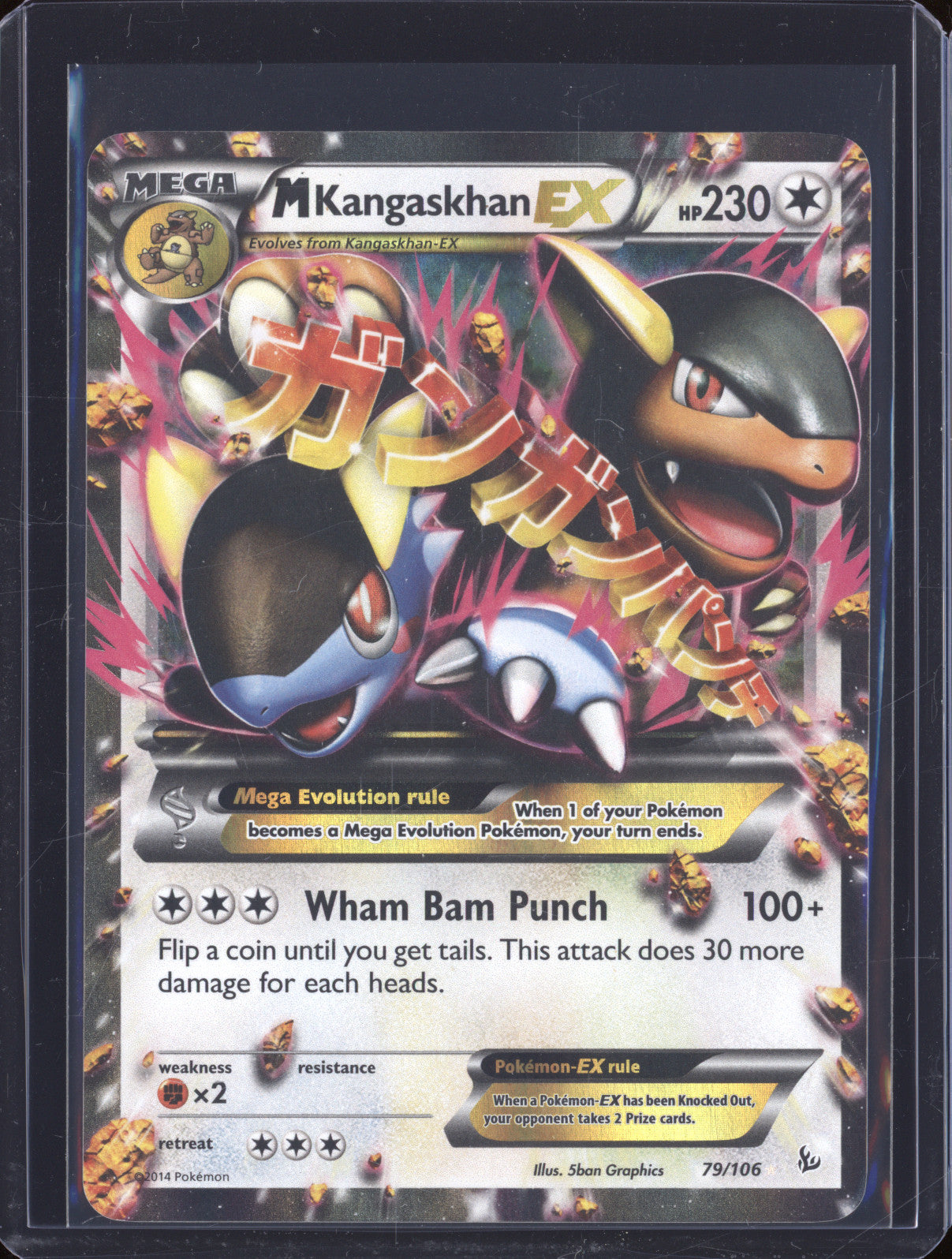 2014 Pokemon Flashfire 79 Mega Kangaskhan EX Holo