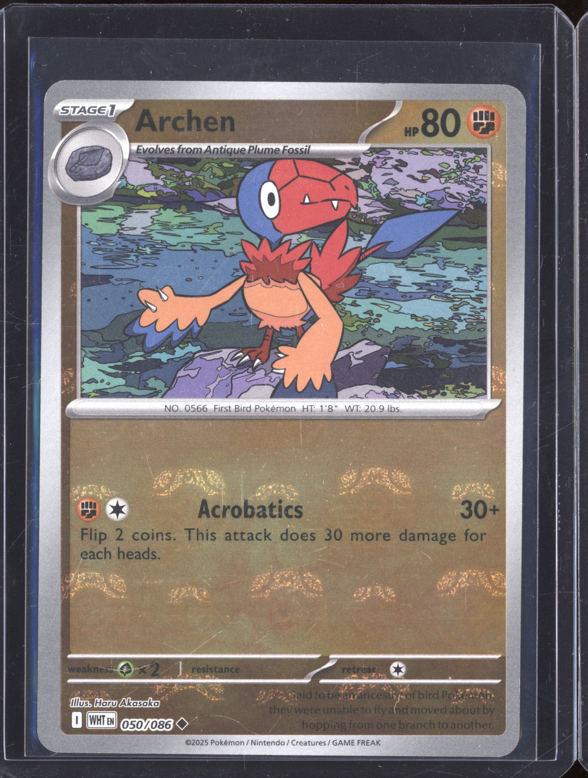 2025 Pokemon White Flare WHT 050/086 Archen Master Ball Reverse Holo