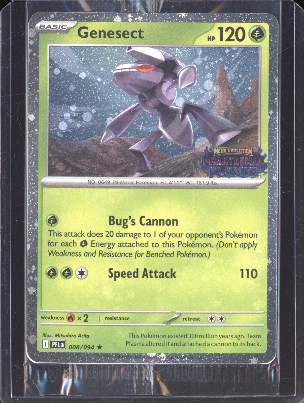 Genesect 2025 Pokemon Phantasmal Flames PFL 008/094 Holo Rare Stamped Promo