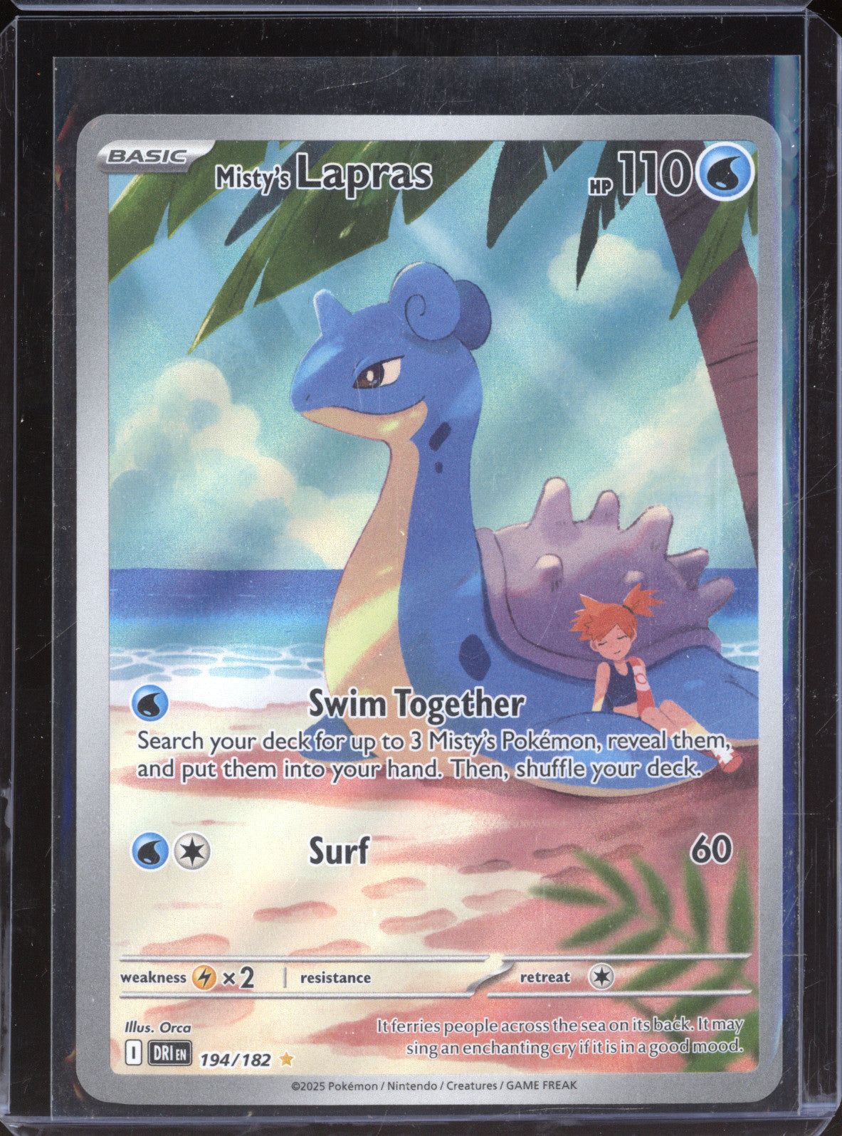 Misty's Lapras 2025 Pokemon Destined Rivals 194/182 Illustration Rare