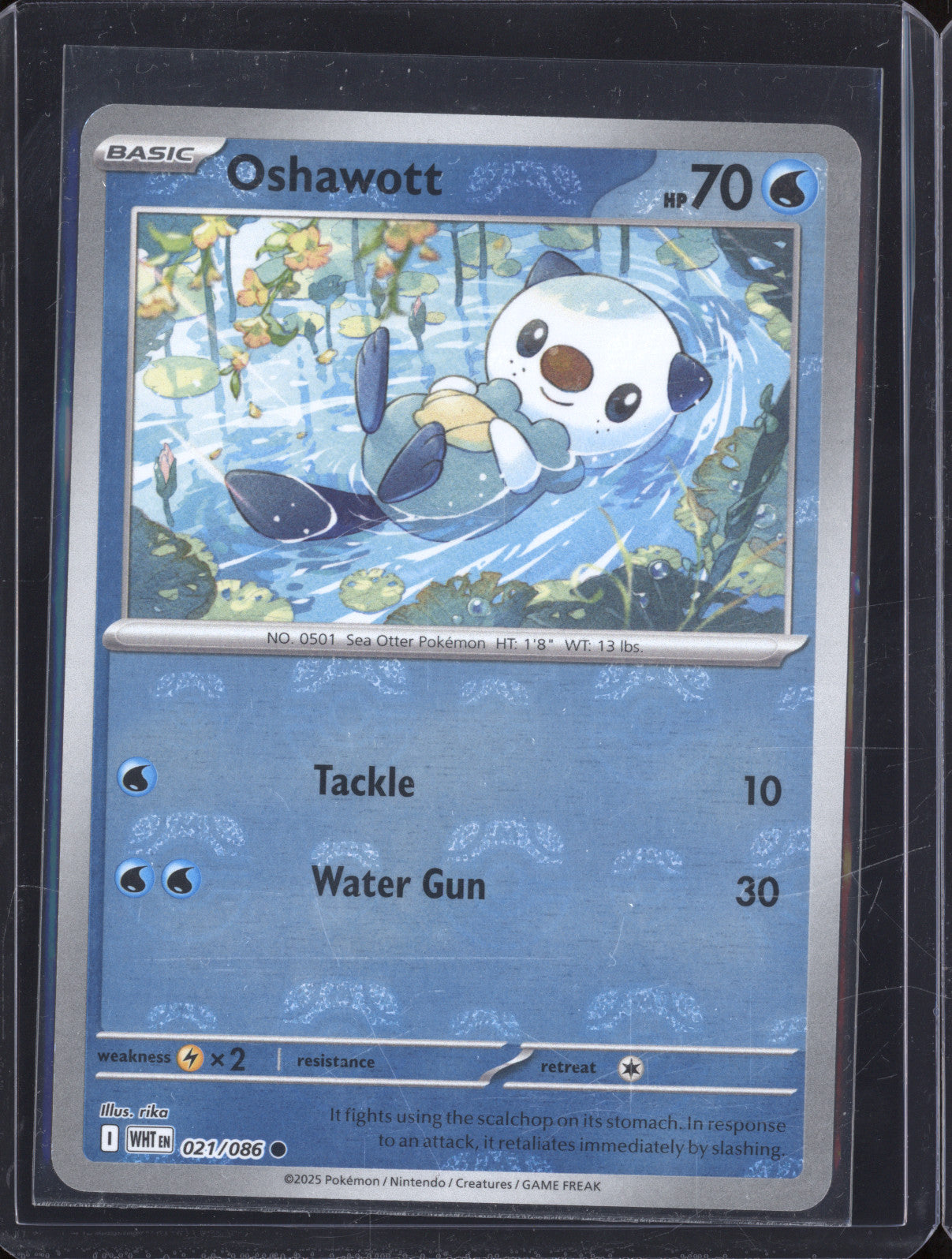 2025 Pokemon White Flare WHT 021/086 Oshawott Master Ball Reverse Holo