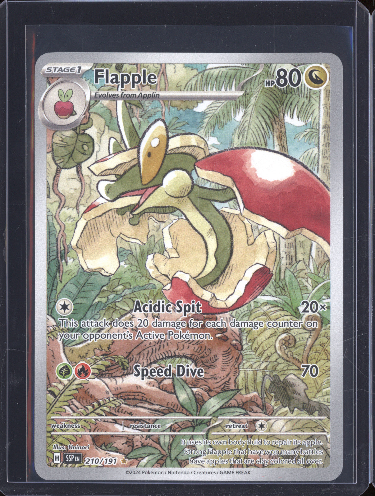 Flapple 2024 Pokemon Surging Sparks SSP 210/191 Illustration Rare