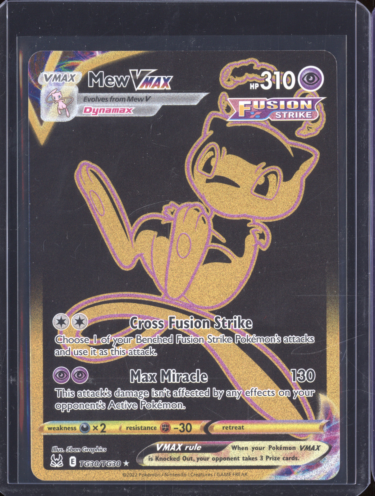 Mew VMax 2022 Pokemon Lost Origin TG30/TG30 Full Art
