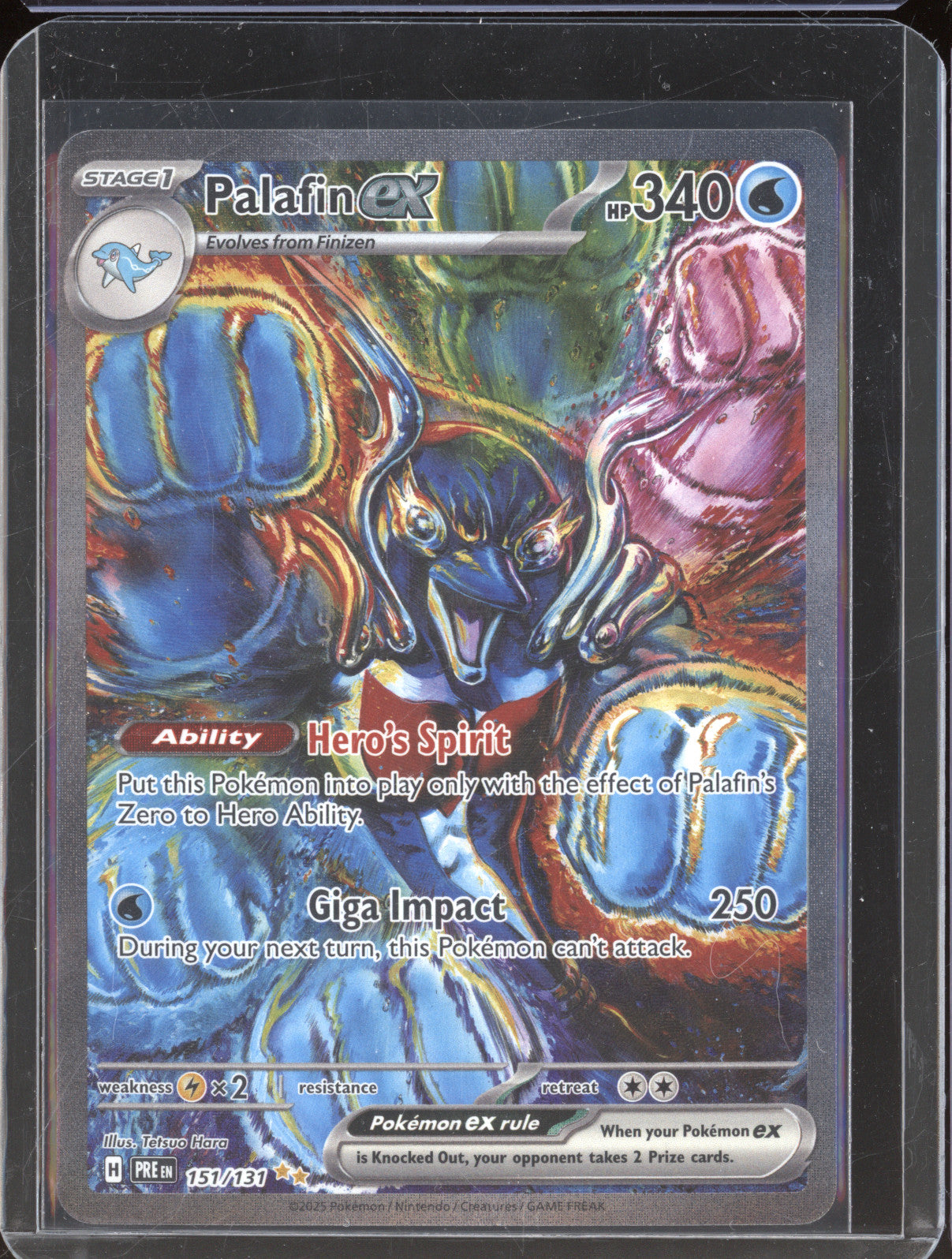 Palafin ex 2025 Pokemon Prismatic Evolutions 151/131 Special Illustration Rare