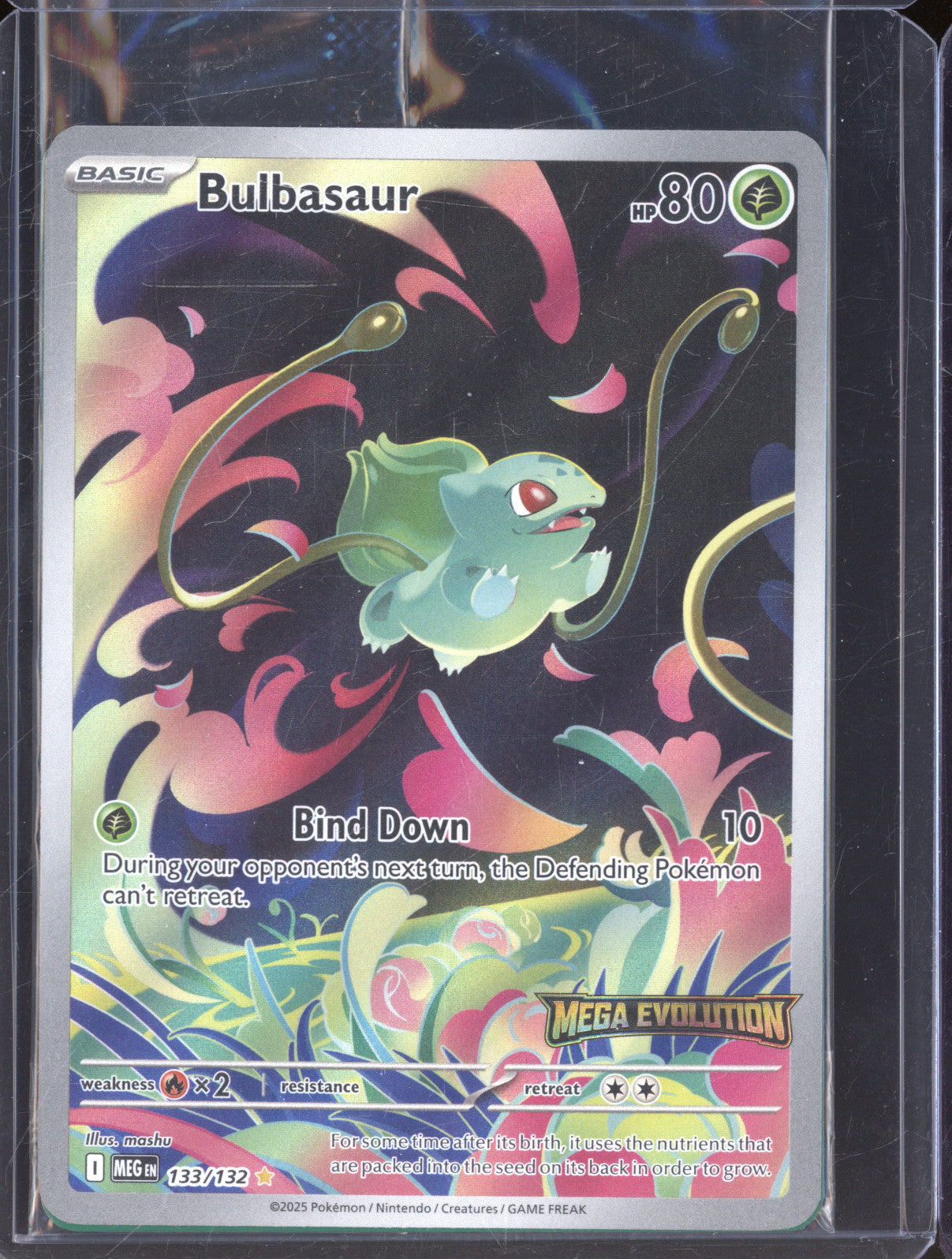 2025 Pokemon Mega Evolutions 133/132 Bulbasaur Illustration Rare Stamped