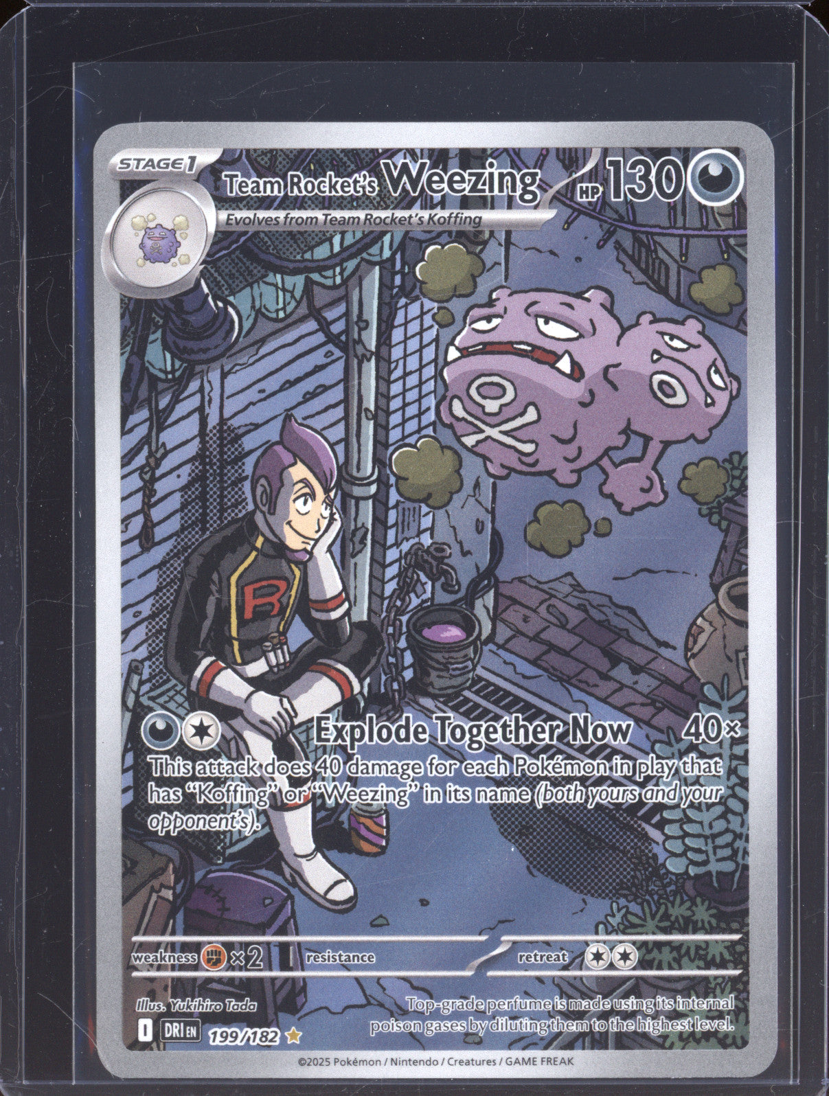 2025 Pokemon Destined Rivals DRI 199 Team Rocket's Weezing Illustration Rare