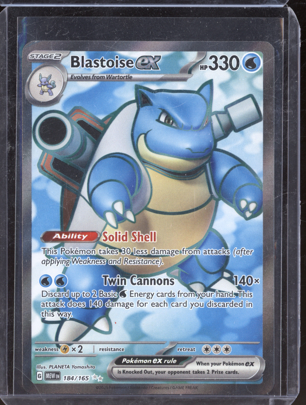 2023 Pokemon MEW EN 151 Blastoise EX 184/165 Full Art