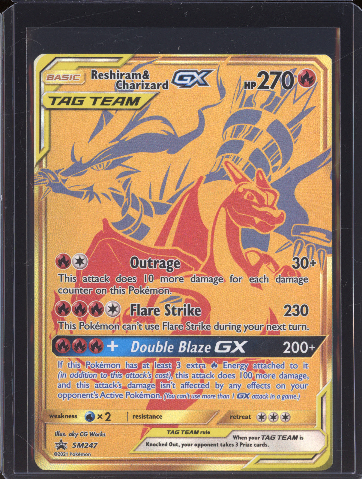 Reshiram & Charizard GX 2021 Pokemon Sun & Moon Promo SM247 Tag Team Promo