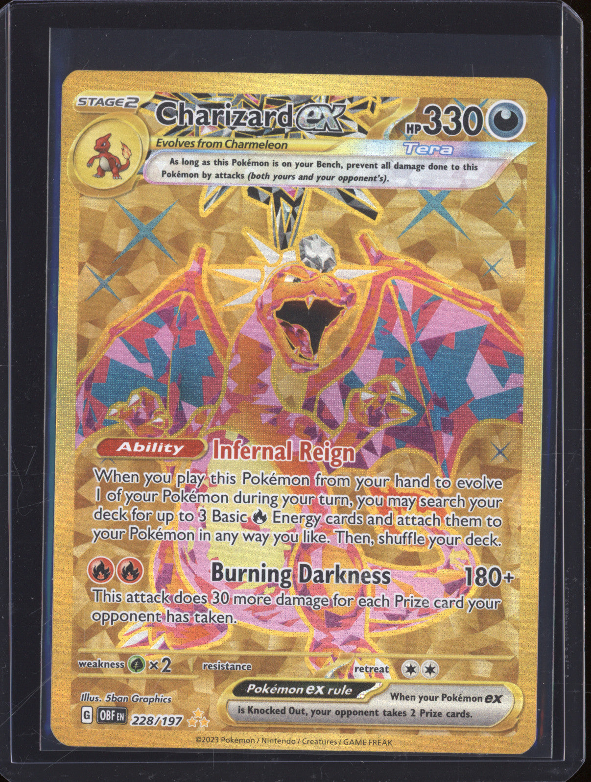Charizard Ex 2023 Pokemon Obsidian Flames OBF 228/197 Hyper Rare