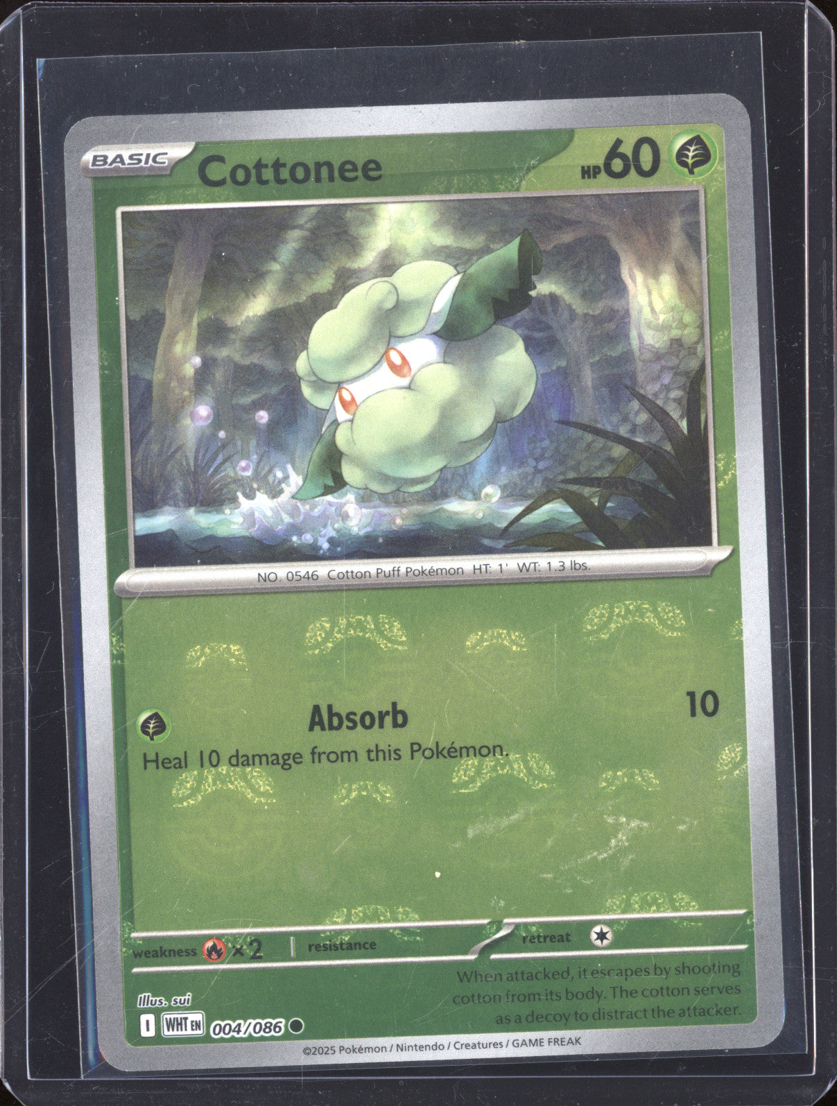 2025 Pokemon White Flare WHT 004/086 Cottonee Master Ball Reverse Holo