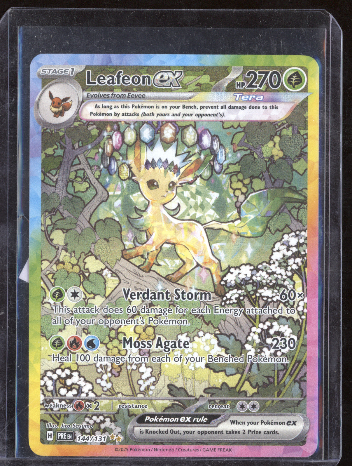2025 Pokemon Prismatic Evolutions 144/131 Leafeon ex Special Illustration Rare