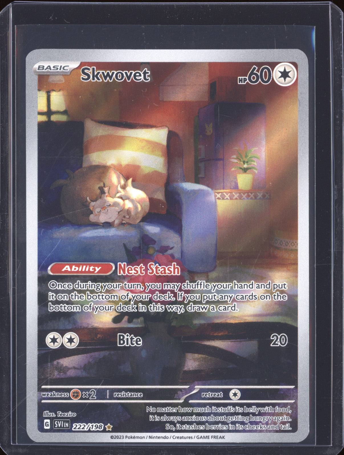 Skwovet 2023 Pokemon Scarlet & Violet SVI 222/198 Illustration Rare