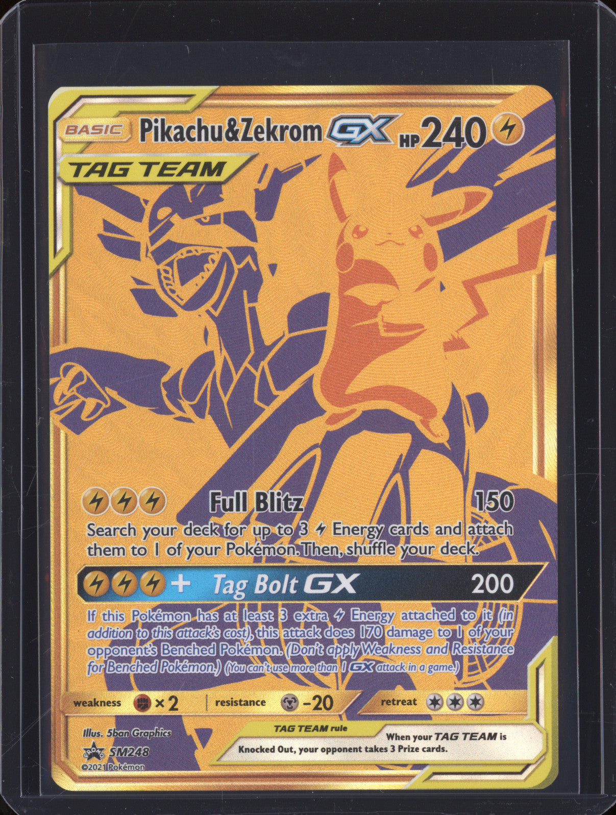 Pikachu & Zekrom GX 2021 Pokemon Sun & Moon Promo SM248 Tag Team Promo