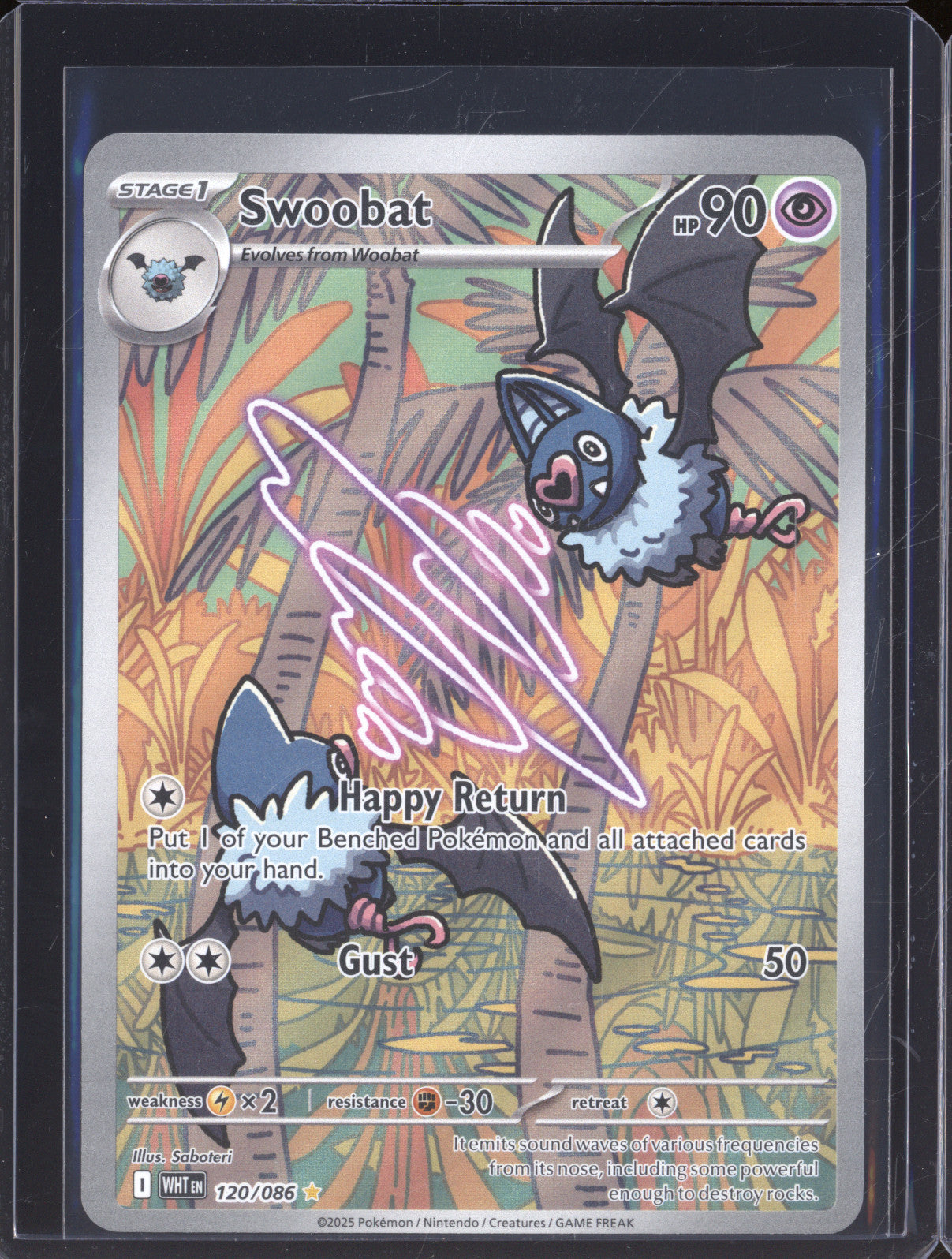 Swoobat 2025 Pokemon White Flare 120/086 Illustration Rare