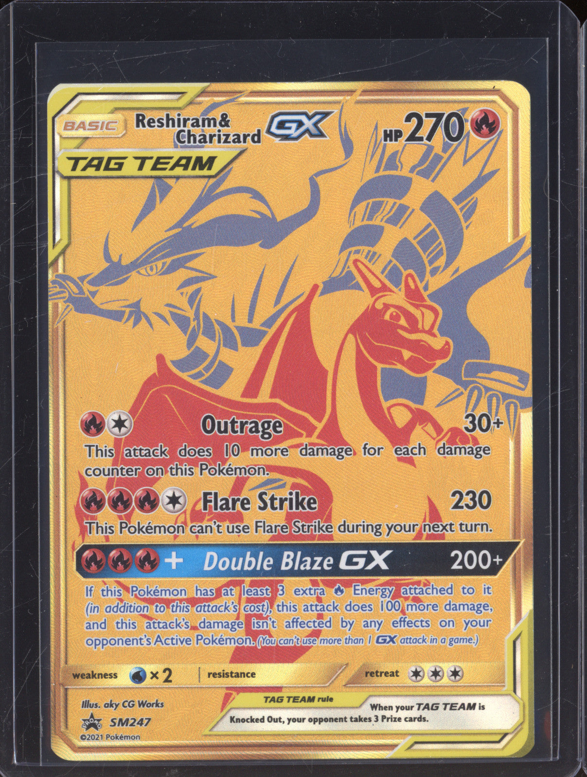 Reshiram & Charizard GX 2021 Pokemon Sun & Moon Promo SM247 Tag Team Promo