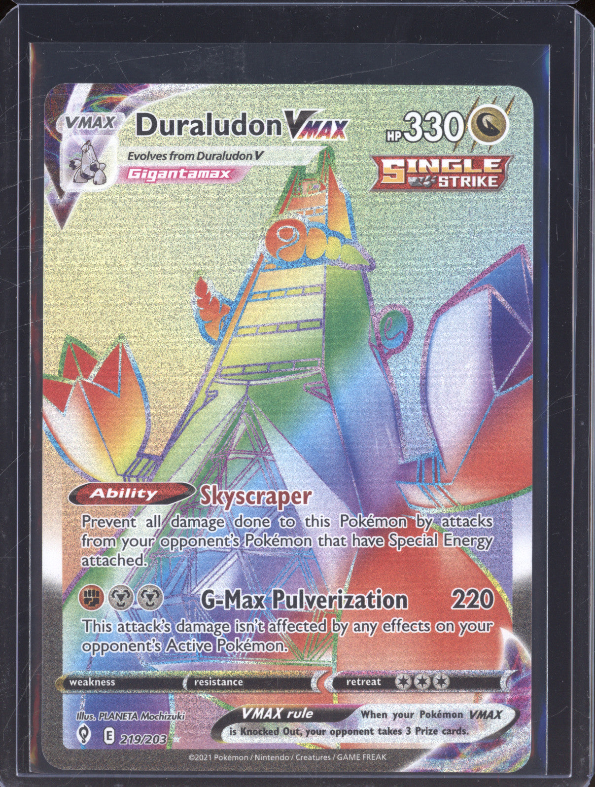 Duraludon Vmax 2021 Pokemon Evolving Skies 219/203 Secret Rare