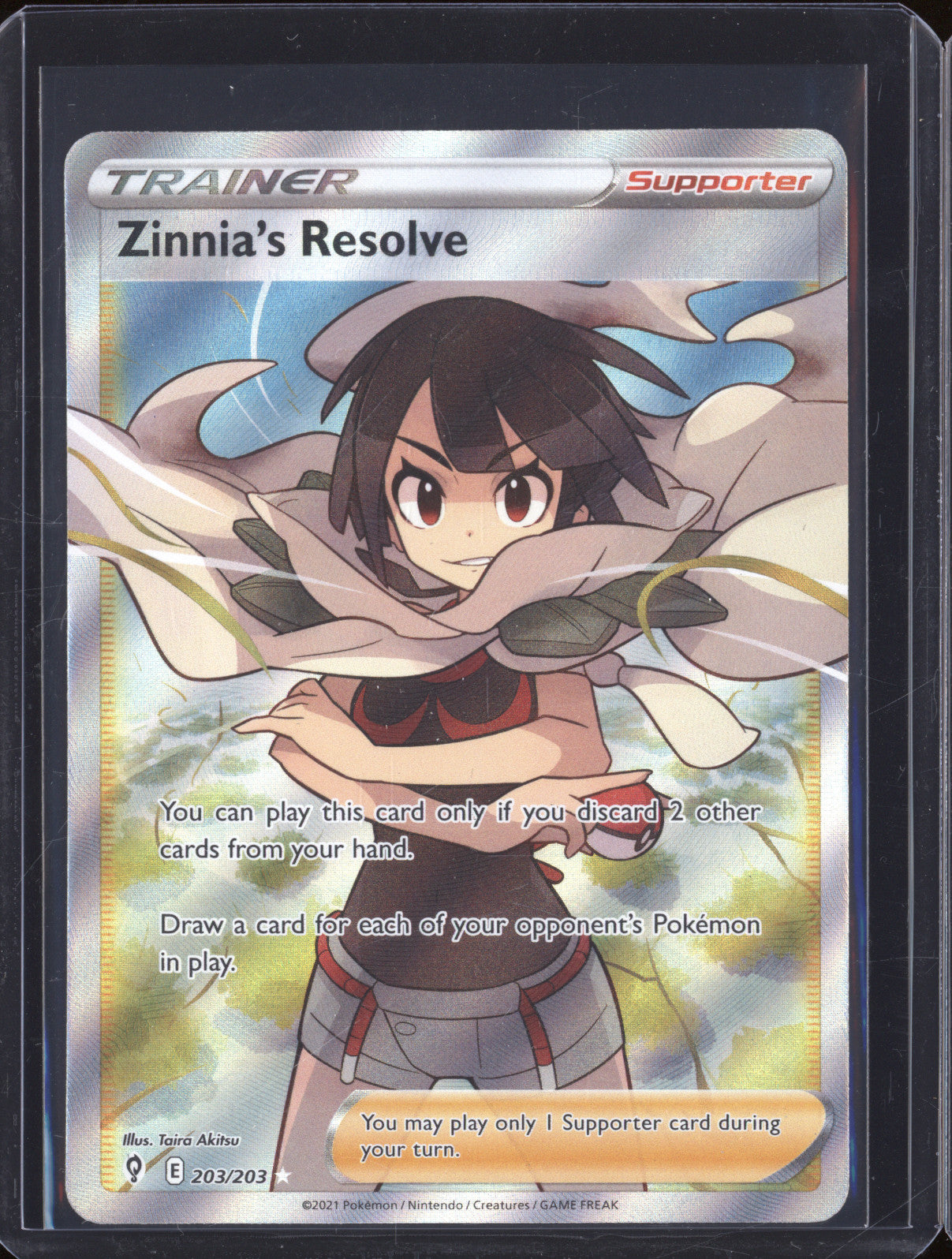 2021 Pokemon Evolving Skies 203/203 Zinnia Ultra Rare