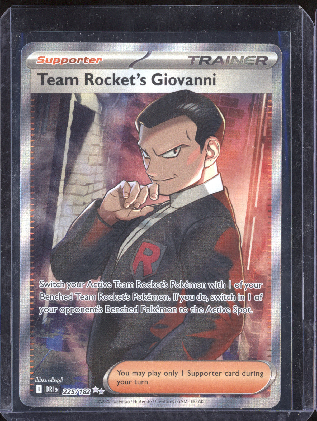Team Rocket's Giovanni 2025 Pokemon Destined Rivals 225/182 Ultra Rare
