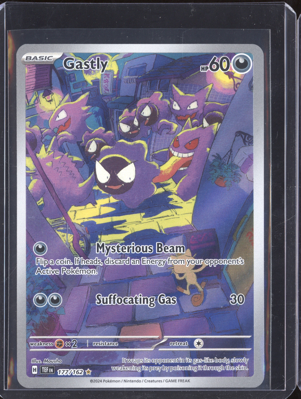 Gastly 2024 Pokemon Temporal Forces TEF 177/162 Illustration Rare