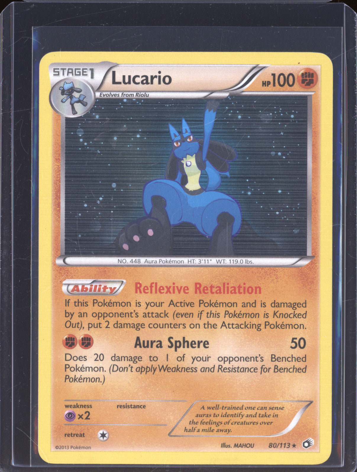 2013 Pokemon Black & White Legendary Treasures 80 Lucario Holo