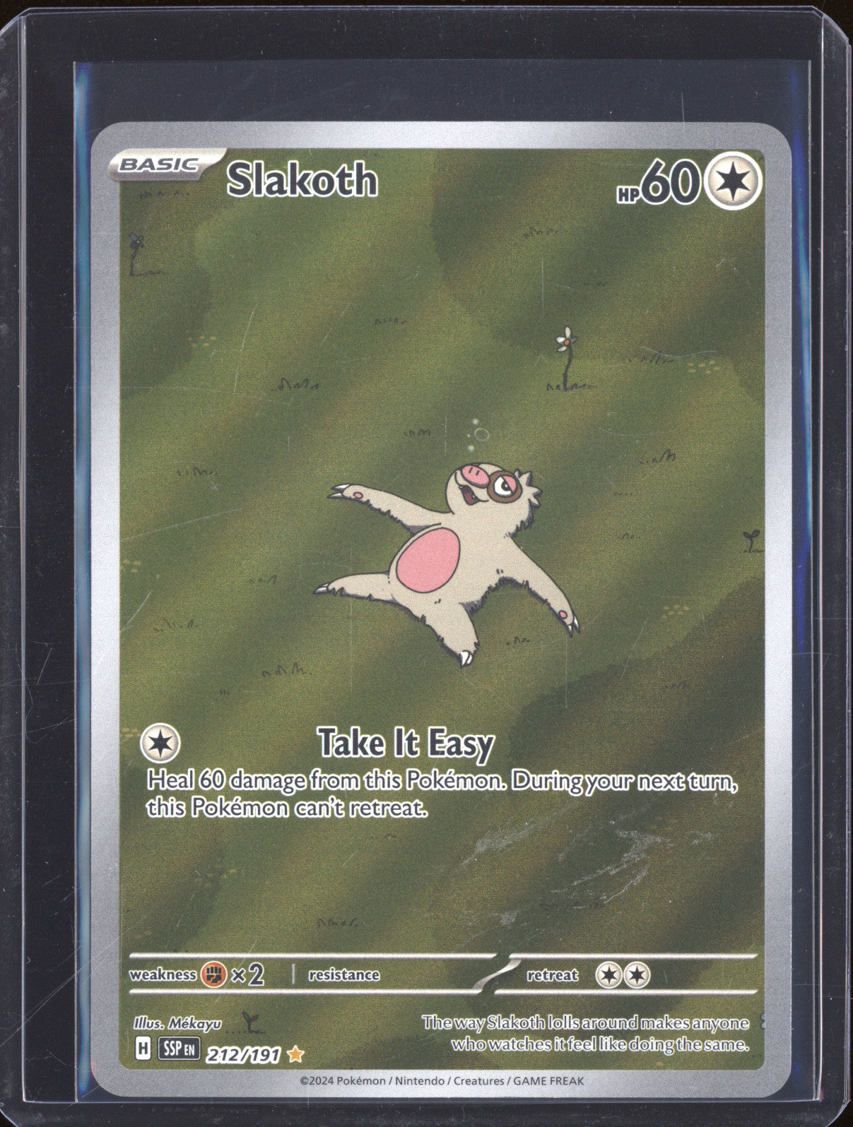 Slakoth 2024 Pokemon Surging Sparks 212/191 Illustration Rare