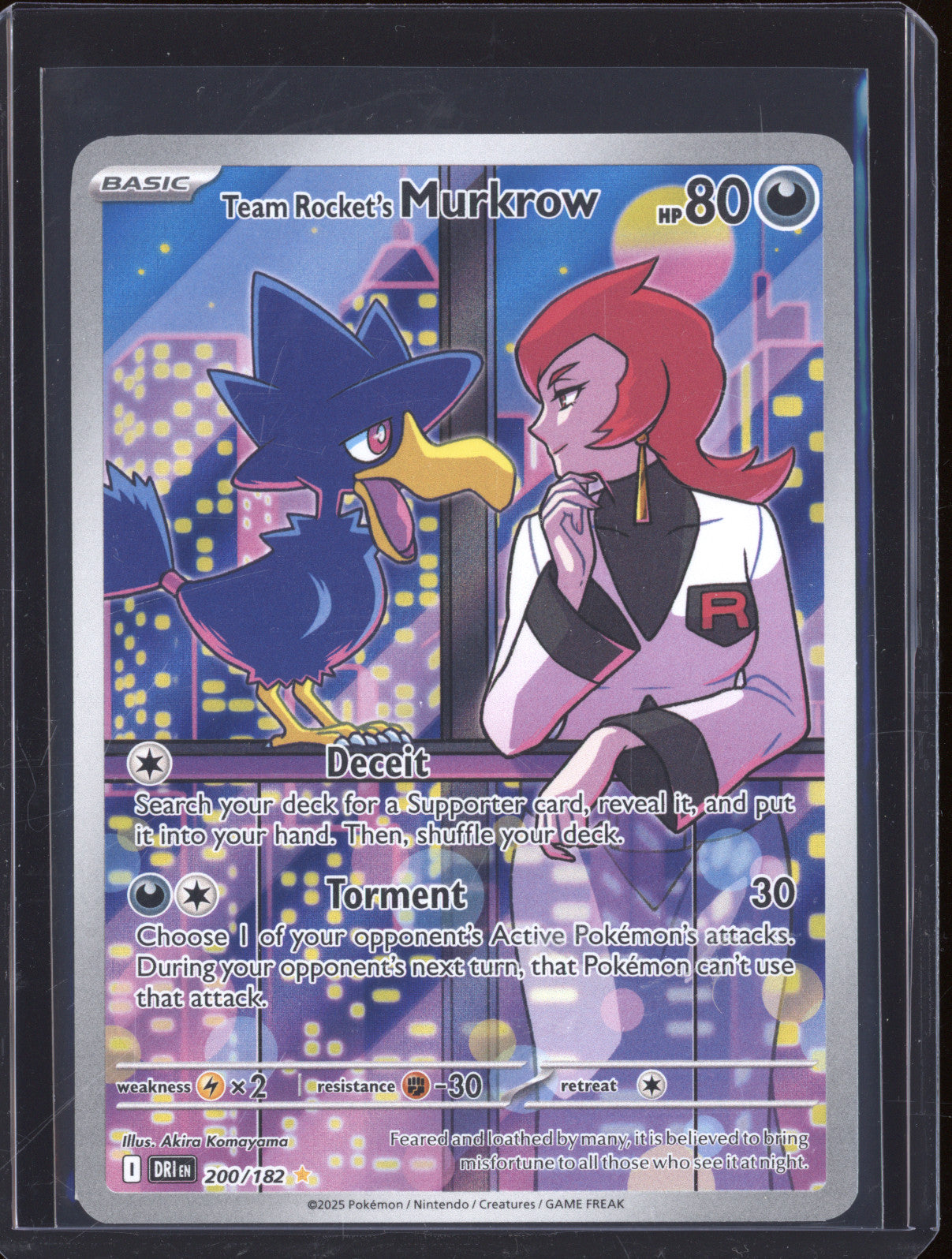 Team Rocket's Murkrow 2025 Pokemon Destined Rivals 200/182 Illustration Rare