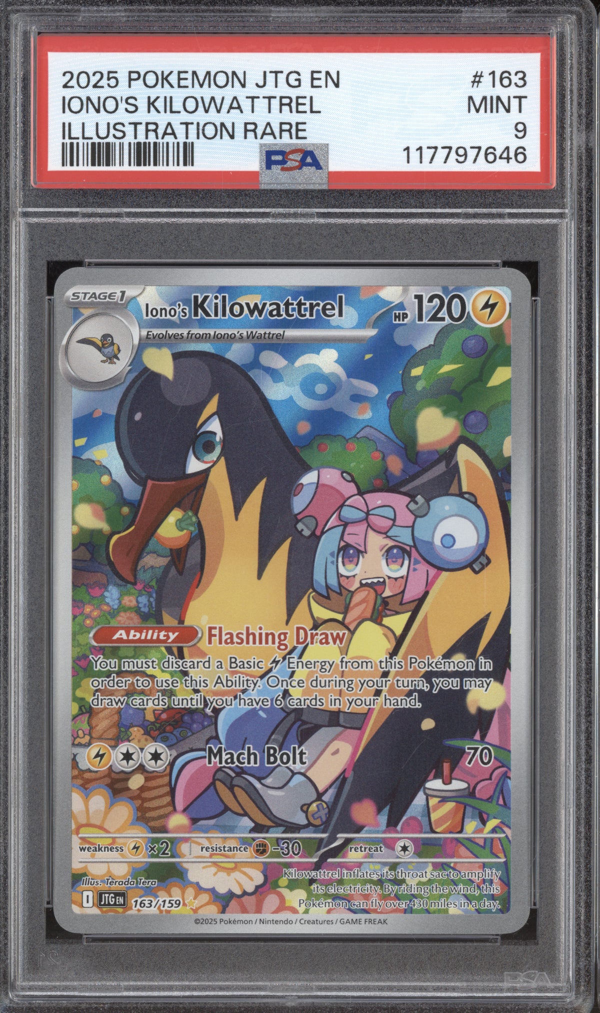 kilowattrel pokemon card price Iono's Kilowattrel Pokemon Journey Together JTG 163/159 Illustration R