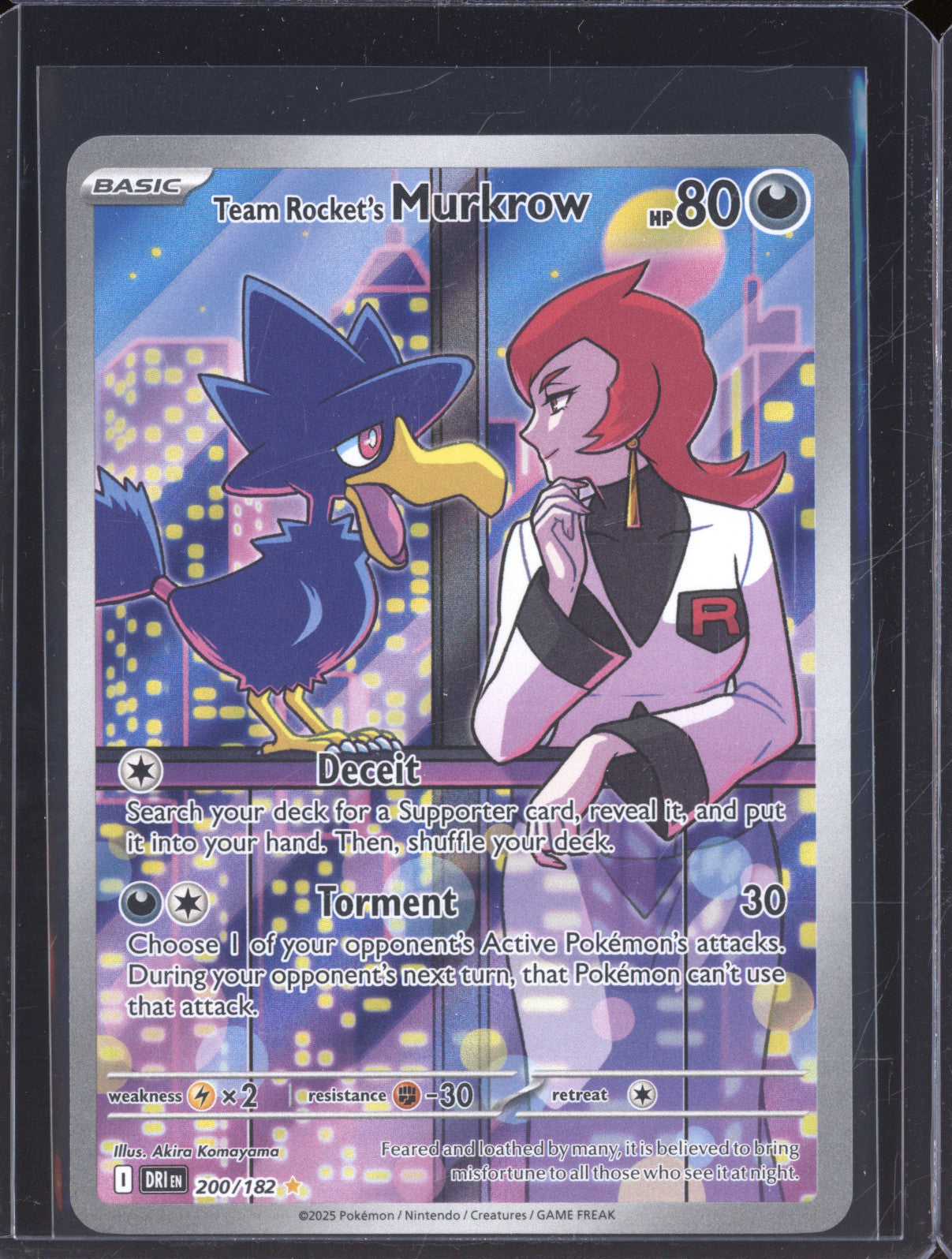 Team Rocket's Murkrow 2025 Pokemon Destined Rivals 200/182 Illustration Rare