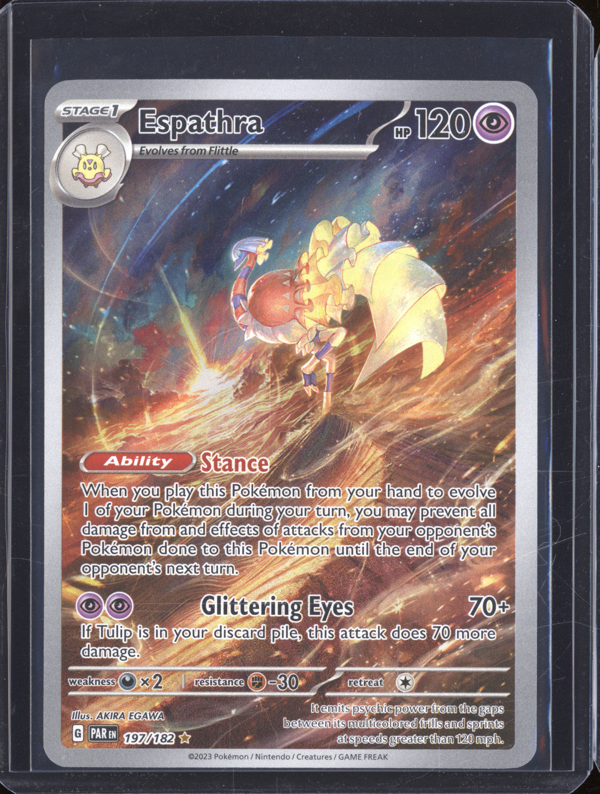 Espathra 2023 Pokemon Paradox Rift 197/182 Illustration Rare