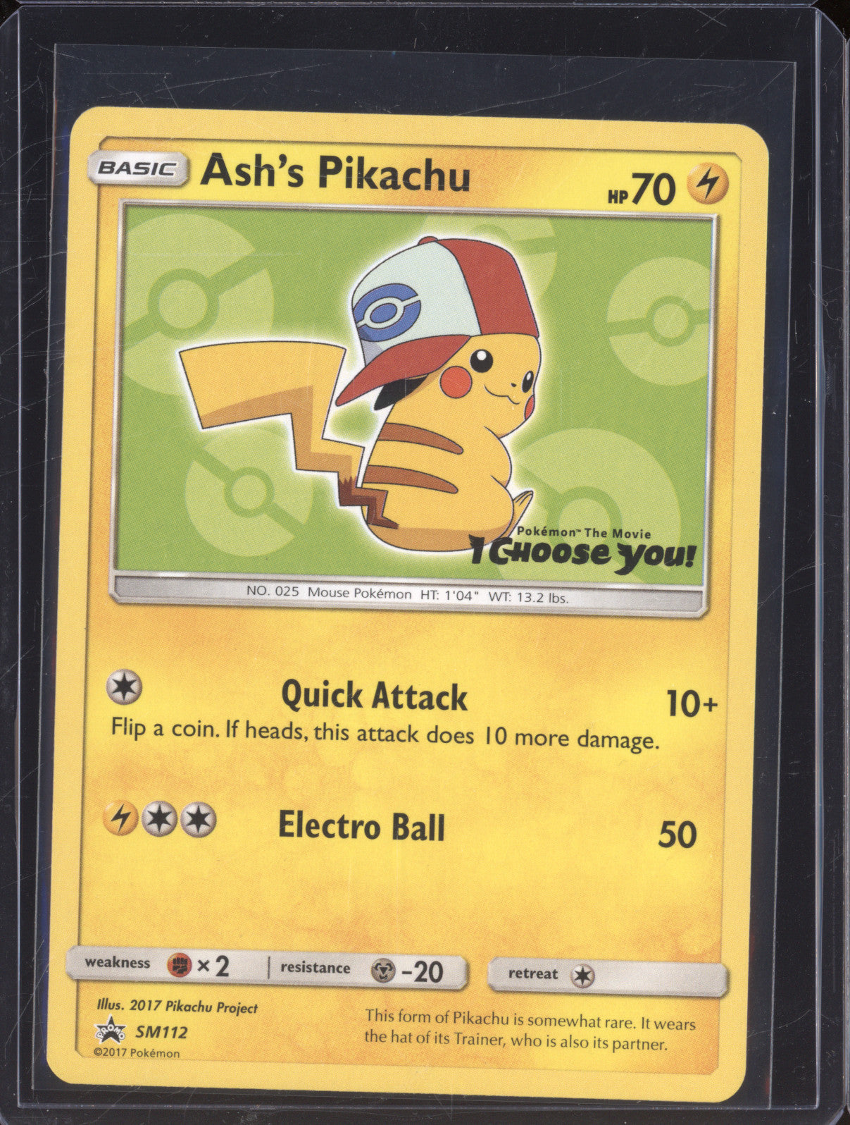 Ash's Pikachu 2017 Pokemon Sun & Moon SM112