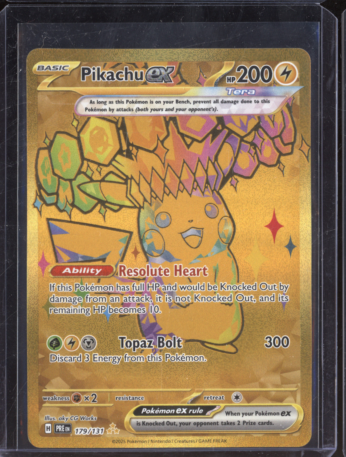 2025 Pokemon Prismatic Evolutions 179 Pikachu ex Gold