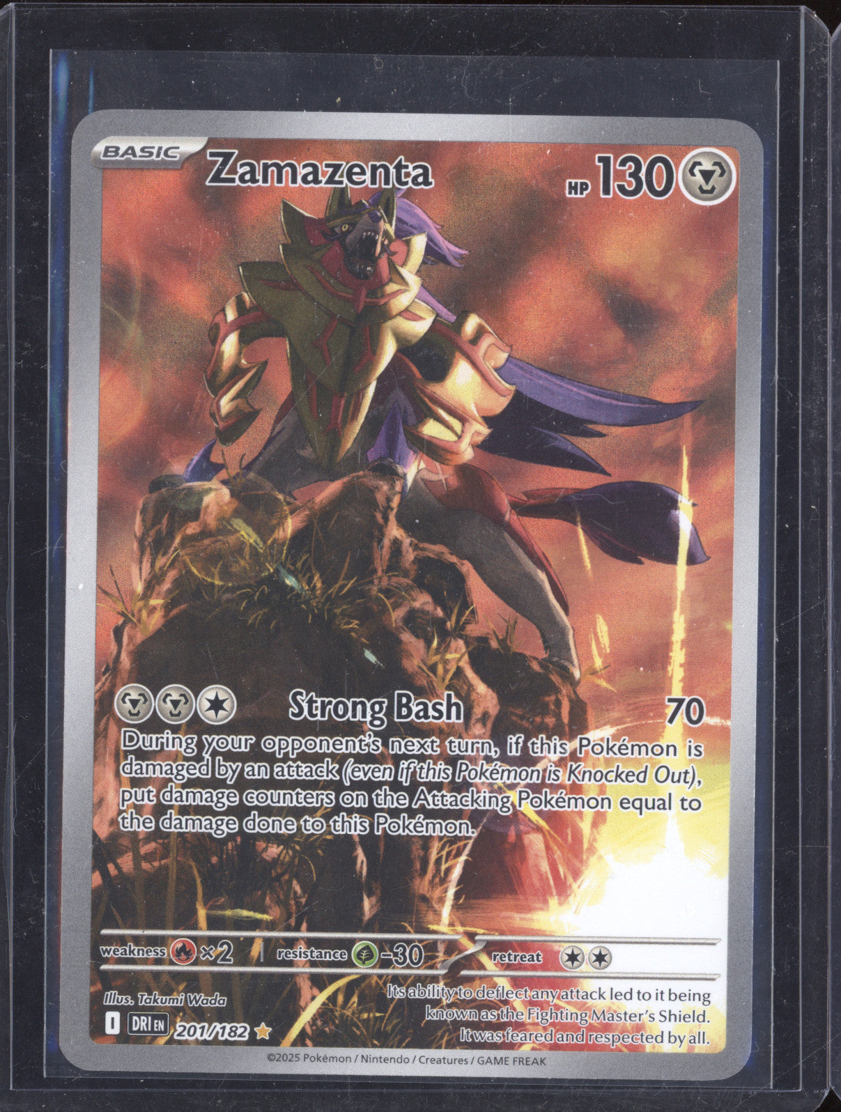 2025 Pokemon Destined Rivals 201/182 Zamazenta Illustration Rare