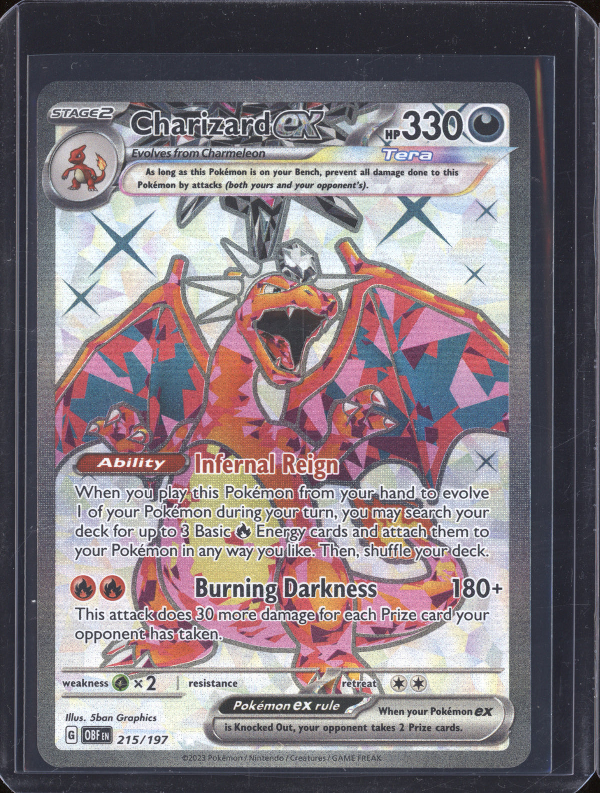 pokemon card 215 197 Charizard ex 2023 Pokemon Obsidian Flames 215/197 Ultra Rare