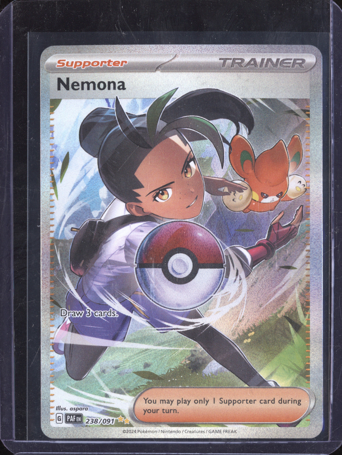 Nemona 2024 Pokemon Paldean Fates 238/091 Special Illustration Rare