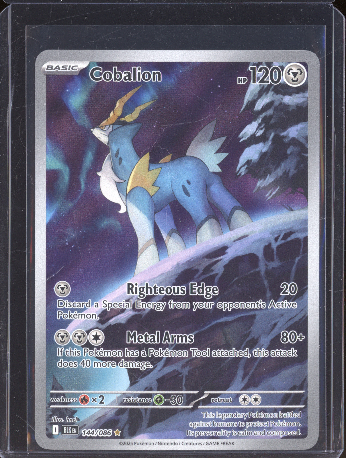 2025 Pokemon Black Bolt 144/086 Cobalion Illustration Rare
